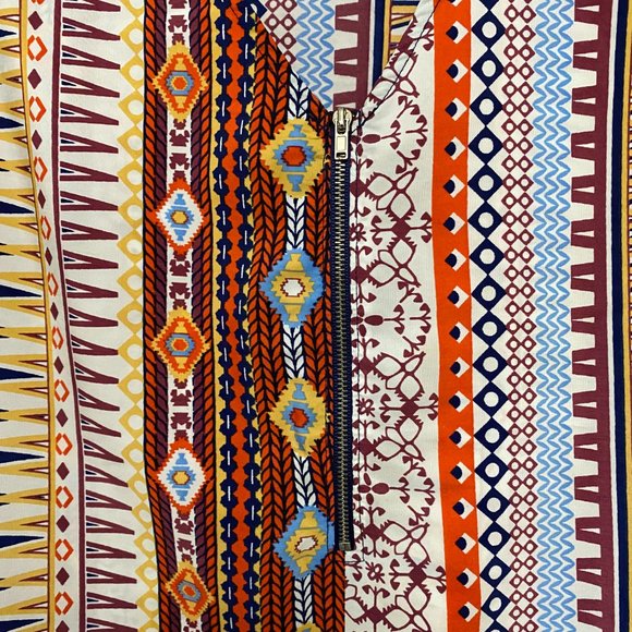 Forever 21+ Women's Blouse Shirt Size 2XL Sleeveless Half Zip Multi Pattern - Picture 4 of 4